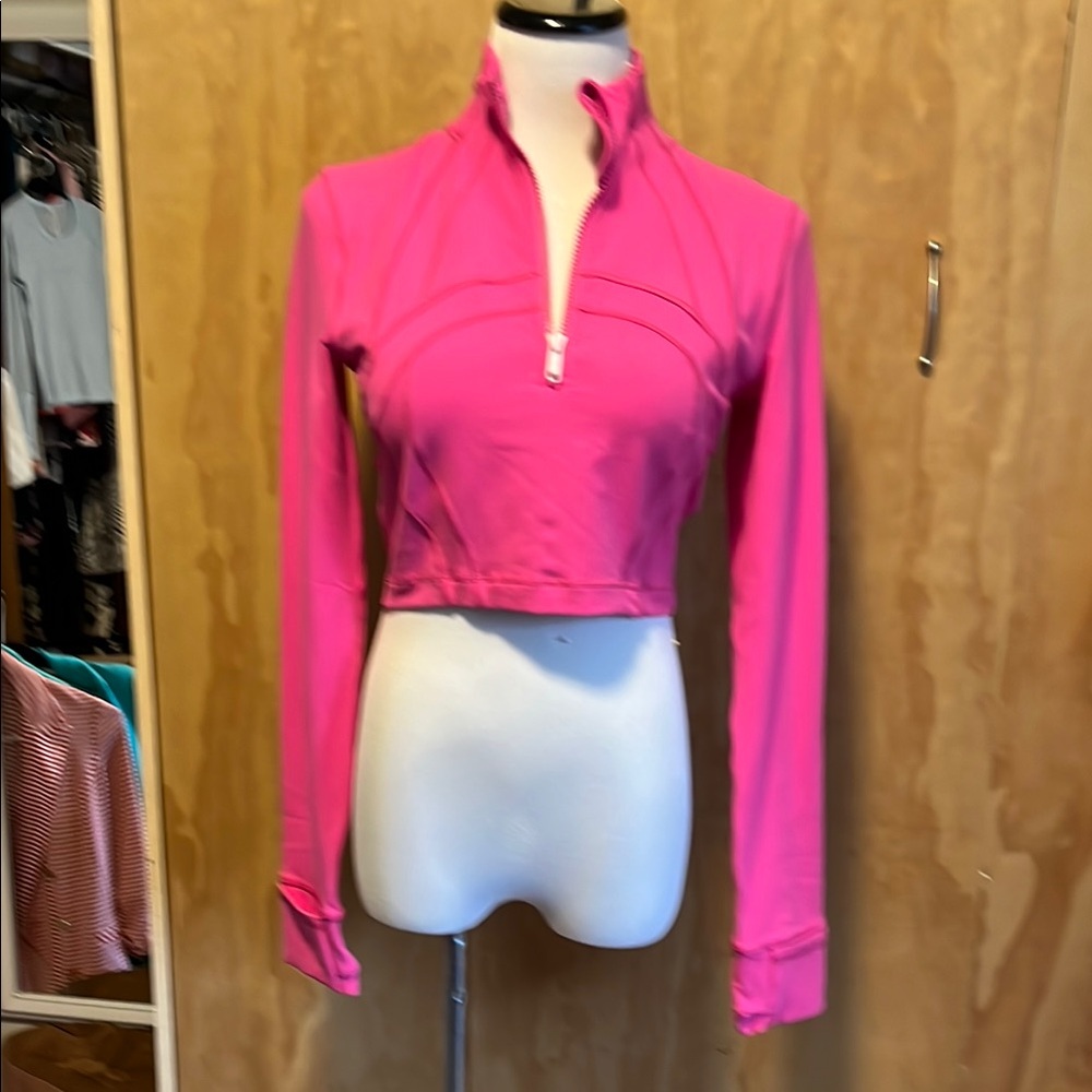 Lululemon Athletica Pink Fitted Polo Crop Top NWOT